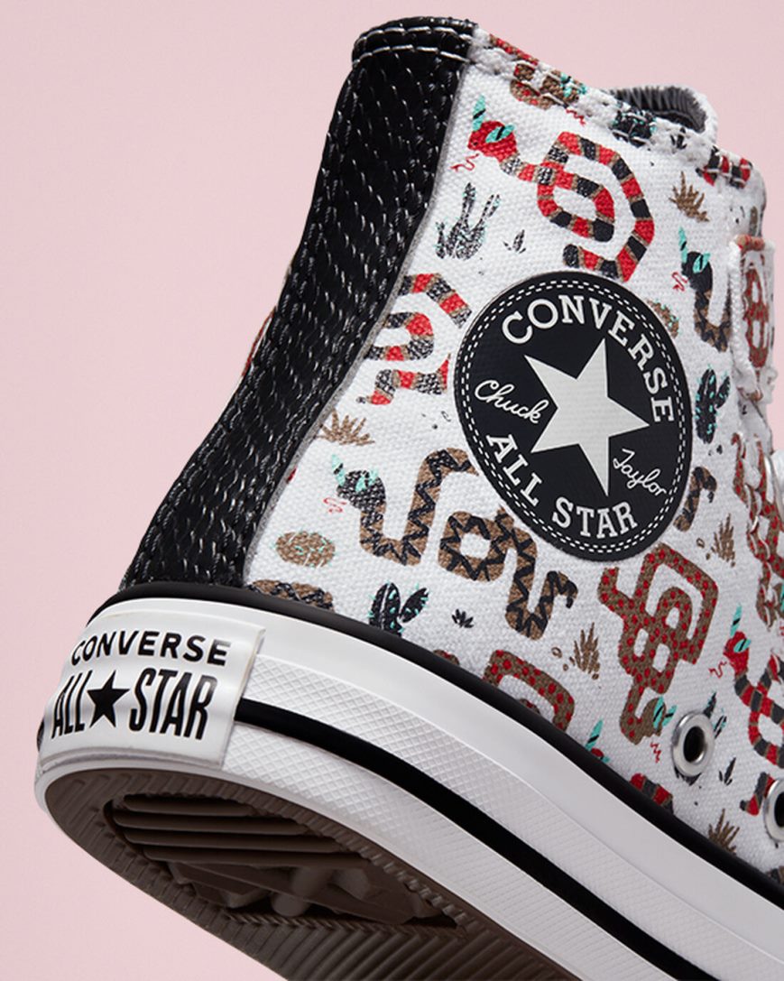 Tenisky Vysoke Converse Chuck Taylor All Star Easy-On Snake Dievcenske Biele Siva Červené | SK NOZCA1